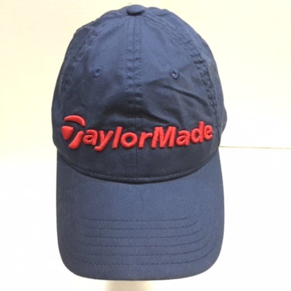 Taylor Made Golf Cap Hat Strap Back Adjustable Blue Red Embroidered - Picture 2 of 11